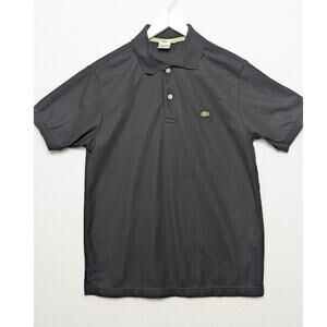 Vintage Lacoste Black Polo Shirt‎ Size L Alligator Pique Cotton Classic